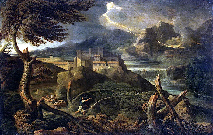 Гаспар Дюге «Пейзаж с молнией» (1665)
