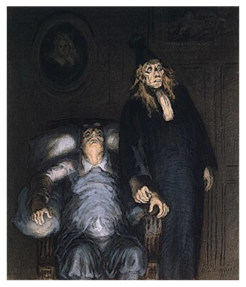 Оноре Домье «Мнимый больной» (1860-1862)