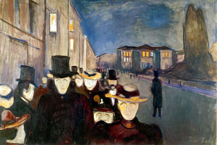 Эдвард Мунк «Вечер на улице Карла Юхона» (1892)
