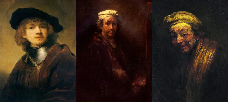 Рембрандт Харменс ван Рейн «Автопортреты» (1639, 1660, 1668)